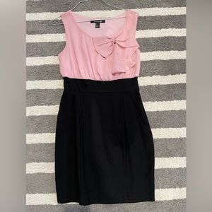 Pink and black business casual dress